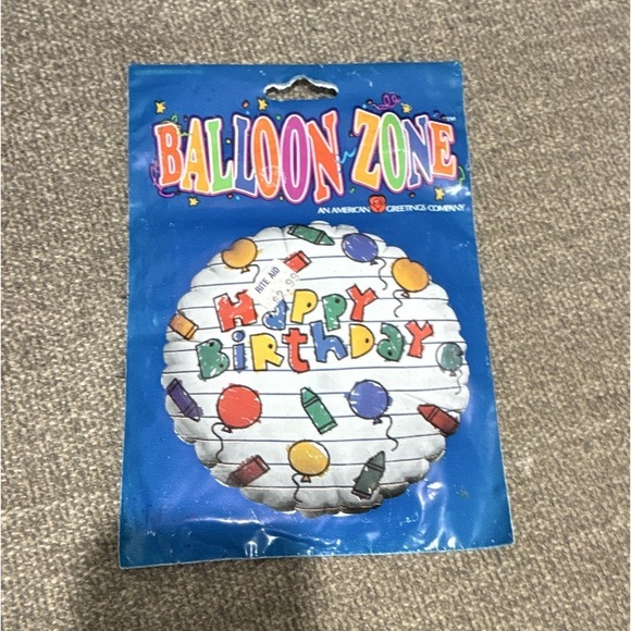 Balloon Zone Other - Vintage Happy Birthday Foil Balloon Balloon Zone American Greetings NOS